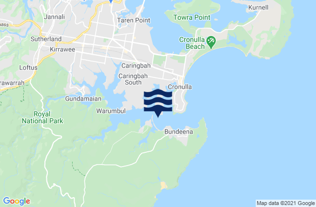 Mappa delle maree di Port Hacking, Australia