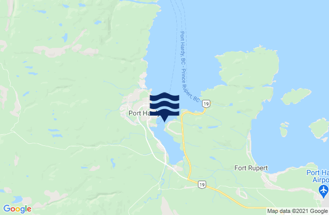 Mappa delle maree di Port Hardy, Canada