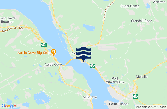 Mappa delle maree di Port Hastings, Canada