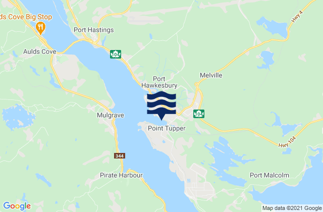 Mappa delle maree di Port Hawkesbury, Canada