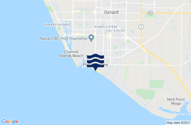 Mappa delle maree di Port Hueneme Beach Park, United States