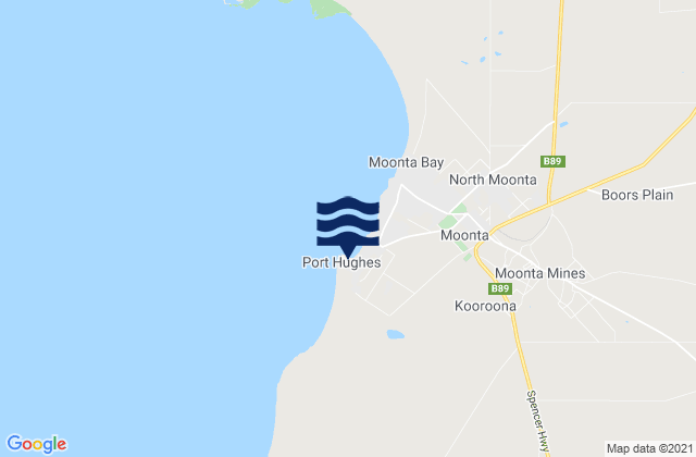 Mappa delle maree di Port Hughes, Australia