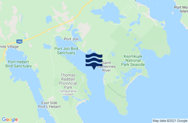 Mappa delle maree di Port Joli, Canada