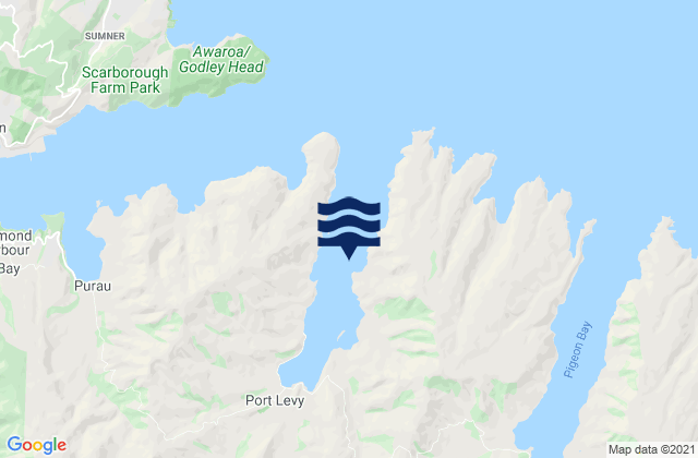 Mappa delle maree di Port Levy, New Zealand