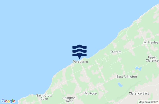 Mappa delle maree di Port Lorne, Canada