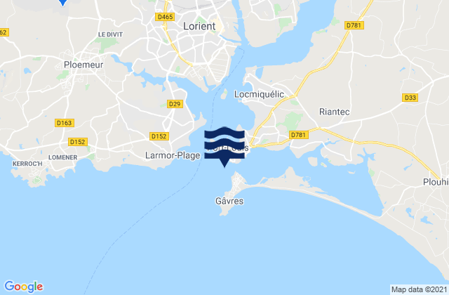Mappa delle maree di Port Louis, France