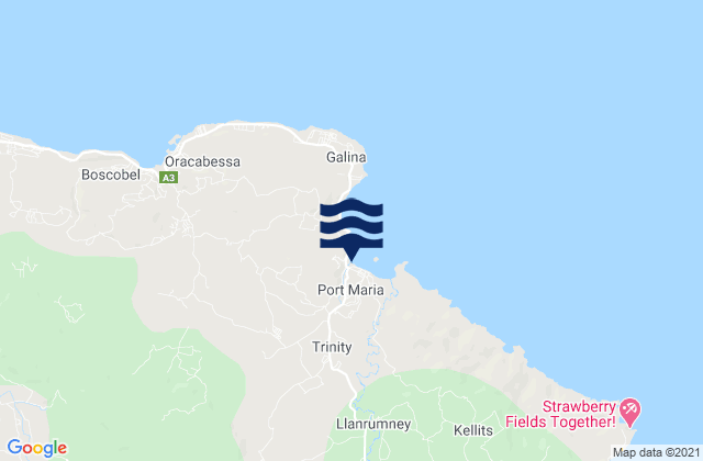 Mappa delle maree di Port Maria, Jamaica