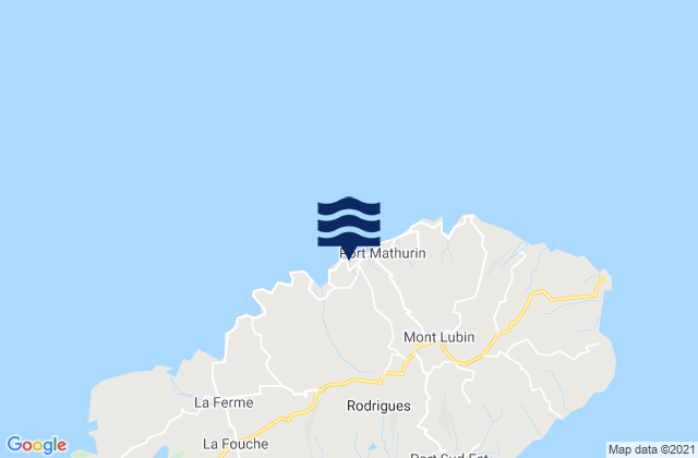 Mappa delle maree di Port Mathurin, Mauritius