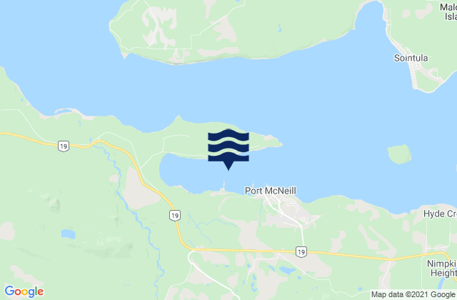 Mappa delle maree di Port McNeill, Canada