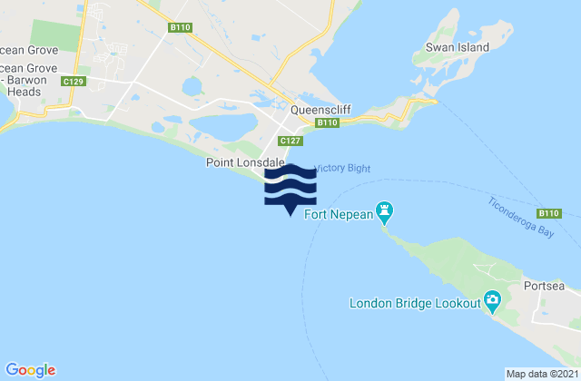 Mappa delle maree di Port Phillip Heads, Australia