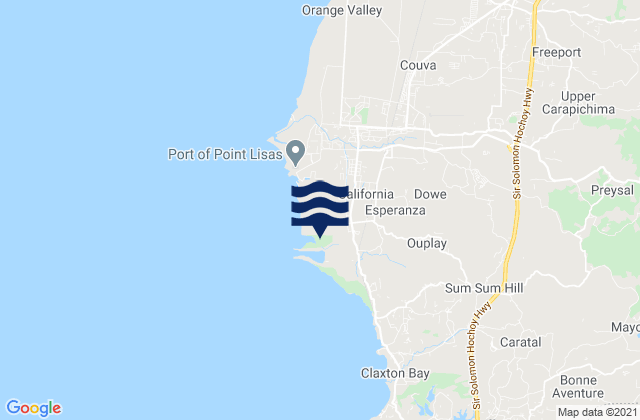 Mappa delle maree di Port Point Lisas, Trinidad and Tobago