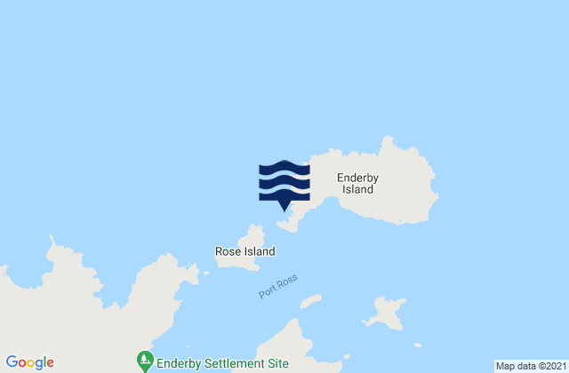 Mappa delle maree di Port Ross, New Zealand