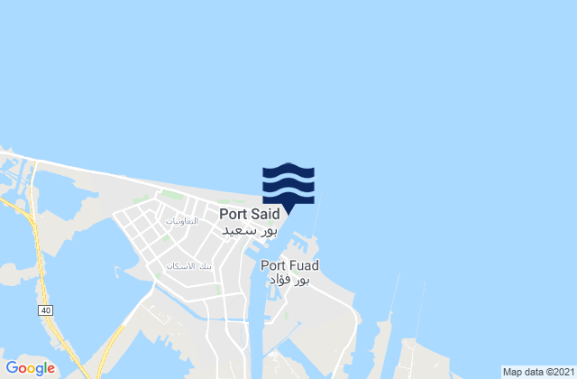 Mappa delle maree di Port Said, Egypt
