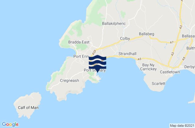 Mappa delle maree di Port Saint Mary, Isle of Man