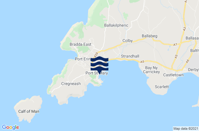 Mappa delle maree di Port St Mary, Isle of Man