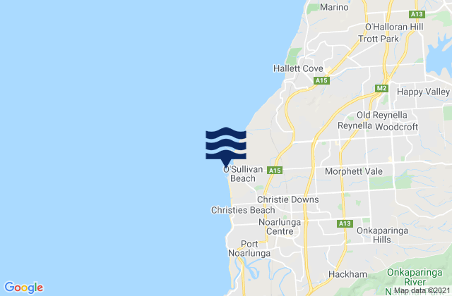 Mappa delle maree di Port Stanvac, Australia