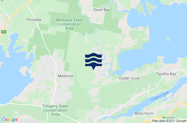 Mappa delle maree di Port Stephens Shire, Australia