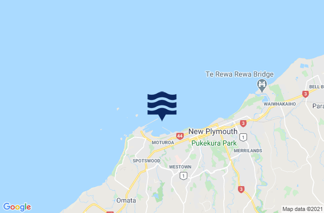 Mappa delle maree di Port Taranaki, New Zealand