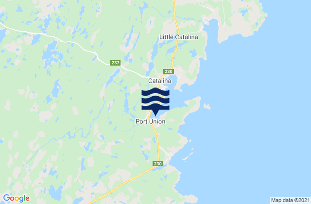 Mappa delle maree di Port Union, Canada