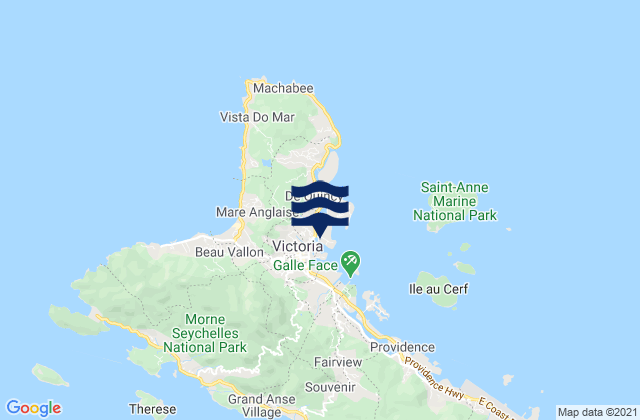 Mappa delle maree di Port Victoria, Seychelles