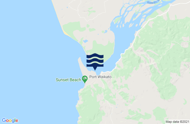 Mappa delle maree di Port Waikato, New Zealand