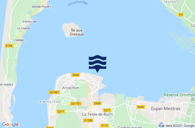 Mappa delle maree di Port d'Arcachon, France