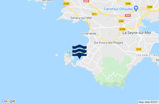 Mappa delle maree di Port de Brusc, France