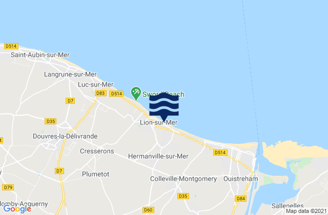 Mappa delle maree di Port de Caen, France