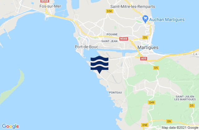 Mappa delle maree di Port de Lavéra, France