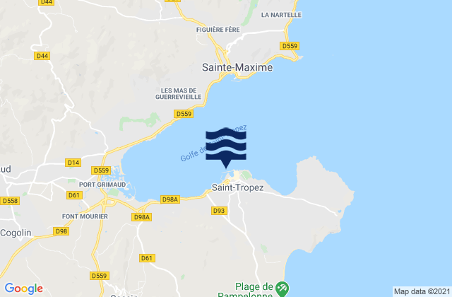 Mappa delle maree di Port de Saint Tropez, France