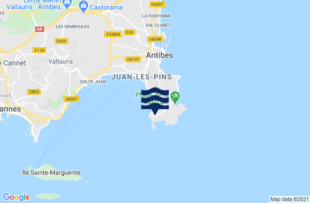 Mappa delle maree di Port de l'Olivette, France