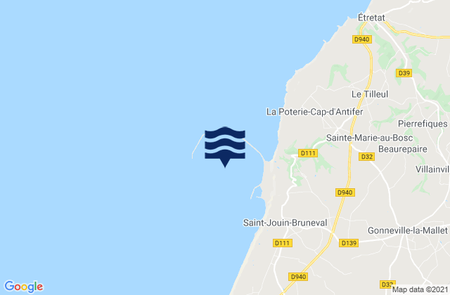Mappa delle maree di Port du Havre-Antifer, France