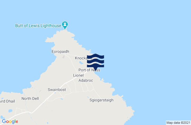 Mappa delle maree di Port of Ness, United Kingdom