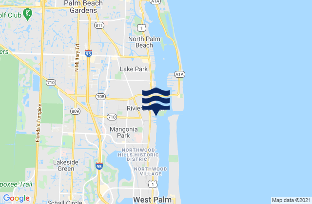Mappa delle maree di Port of Palm Beach, United States