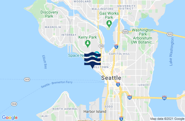 Mappa delle maree di Port of Seattle, United States
