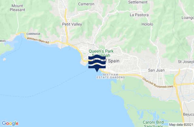 Mappa delle maree di Port of Spain, Trinidad and Tobago