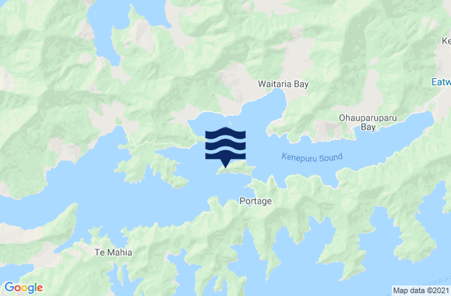Mappa delle maree di Portage Bay, New Zealand