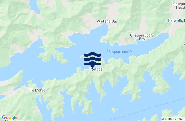 Mappa delle maree di Portage, New Zealand