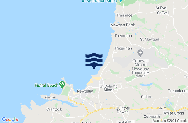 Mappa delle maree di Porth Beach, United Kingdom