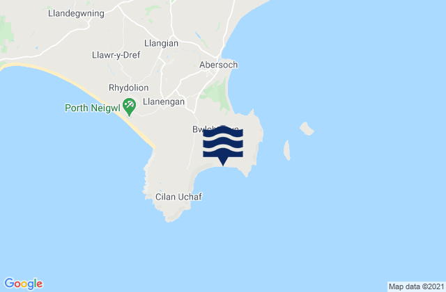 Mappa delle maree di Porth Ceiriad Beach, United Kingdom