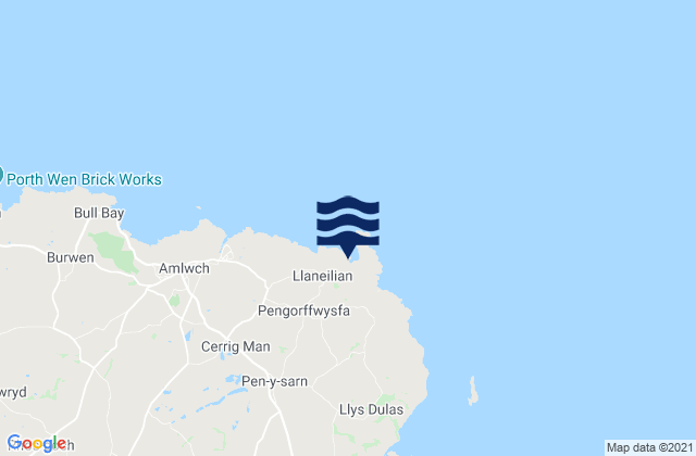 Mappa delle maree di Porth Eilian Beach, United Kingdom