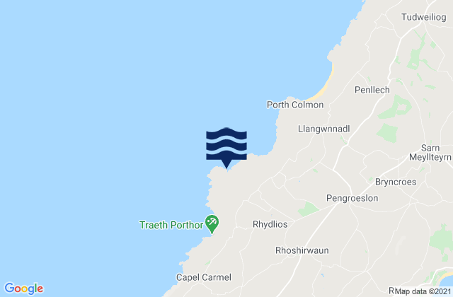 Mappa delle maree di Porth Ferin Beach, United Kingdom