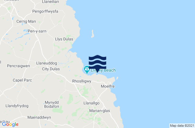Mappa delle maree di Porth Forllwyd Beach, United Kingdom