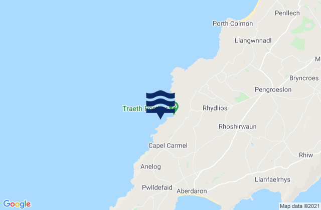 Mappa delle maree di Porth Oer, United Kingdom