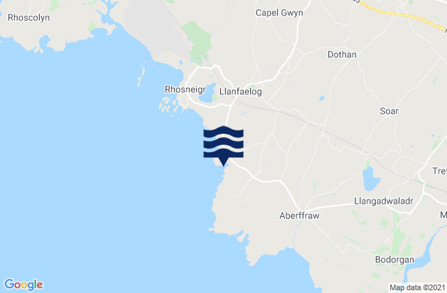 Mappa delle maree di Porth Trecastle Beach, United Kingdom