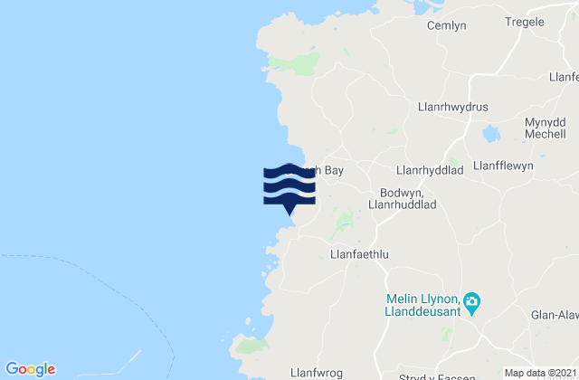 Mappa delle maree di Porth Trwyn Beach, United Kingdom