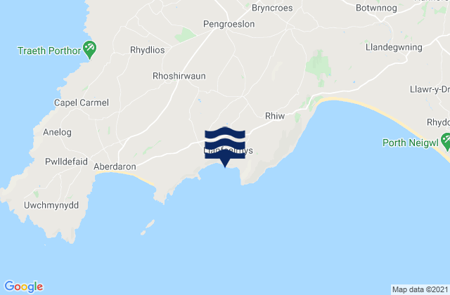 Mappa delle maree di Porth Ysgo Beach, United Kingdom