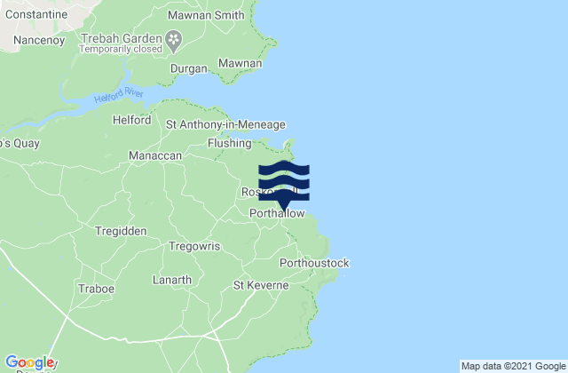 Mappa delle maree di Porthallow Beach, United Kingdom