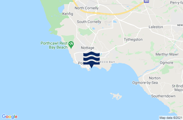 Mappa delle maree di Porthcawl, United Kingdom