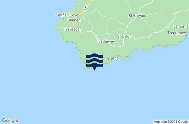 Mappa delle maree di Porthgwarra Beach, United Kingdom